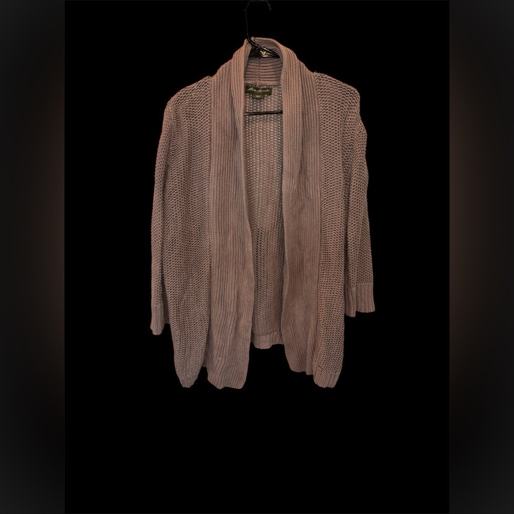πΊEddie Bauer Purple Cardigan Soft Open Front Style